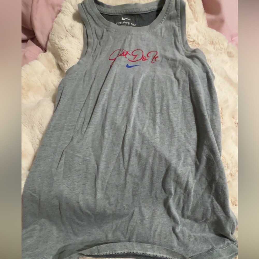 Gray Sleeveless Nike Top